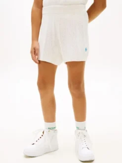 Logo Embroidery Crochet Shorts
