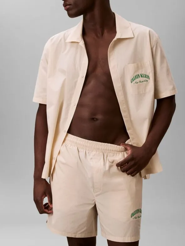 Logo Embroidery Pyjama Shorts