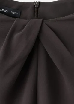 Long-sleeved dress with draped neck