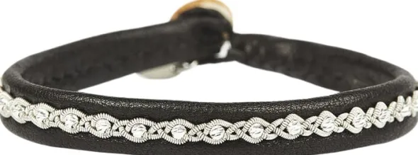 Malin Facet Silver Beads Black 17 cm