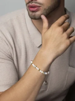 Men's Evil Eye Pearl Bracelet