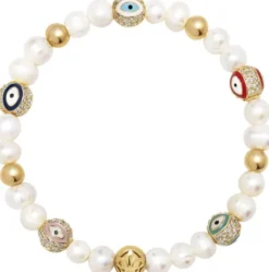 Men's Evil Eye Pearl Bracelet