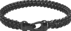 Men's Total Black Woven 8mm Box Chain Bracelet