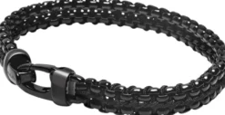 Men's Total Black Woven 8mm Box Chain Bracelet