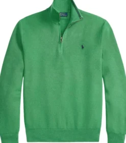 Mesh-Knit Cotton Quarter-Zip Sweater