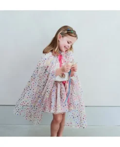 Mimi & Lula - Tylskørt - Beige Rainbow Hearts