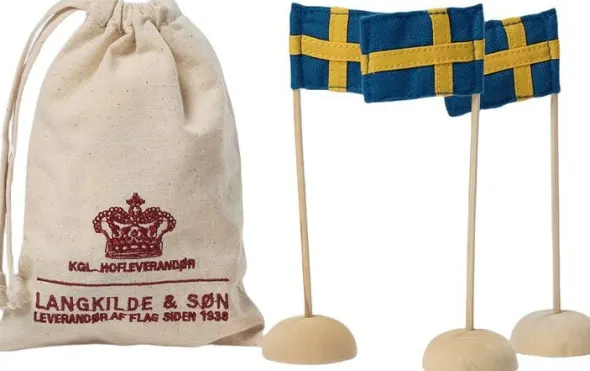 Mini bordflag med Svenske flag