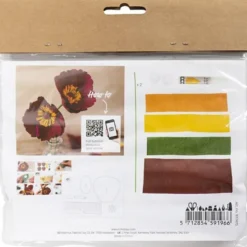 Mini DIY Kit Crepepapir, Valmuer, Stræk/crepe: 180%, 105 g.