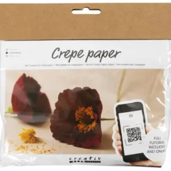 Mini DIY Kit Crepepapir, Valmuer, Stræk/crepe: 180%, 105 g.