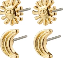 MISHA earrings, 2-in-1 set, gold-plated