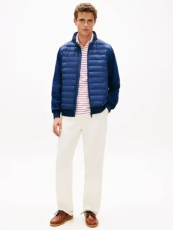 Mixed Texture Tipped Zip-Thru Jacket