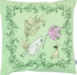 Moomin Arabia 50x50cm pudebetræk grøn GOTS