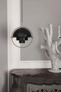Multi-Lite Pendant (Base: Chrome, Shade: Black Semi Matt)