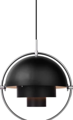 Multi-Lite Pendant (Base: Chrome, Shade: Black Semi Matt)
