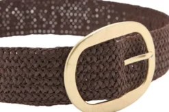 Natural fibre belt with oval buckle