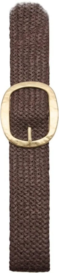 Natural fibre belt with oval buckle