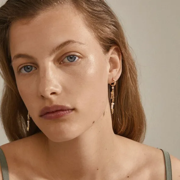 NIYA recycled freshwater pearl earrings gold-plated