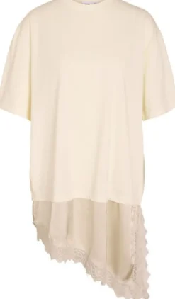 NMFILLA S/S OVERSIZE SATIN LACE T-S