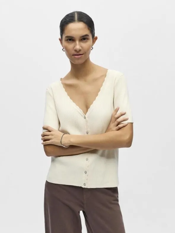 OBJKELLY S/S RE V-NECK CARDIGAN NOO