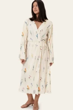OfeliaIC Long Wrap Dress - Off Whit