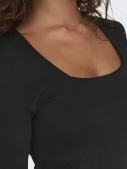 ONLEA L/S 2-WAY DEEP NECK TOP JRS