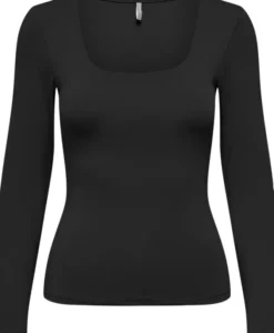 ONLEA L/S 2-WAY DEEP NECK TOP JRS