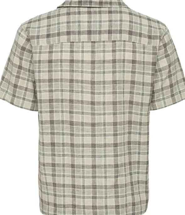 ONSCAIDEN LIFE CHECK LINEN BLEND SS
