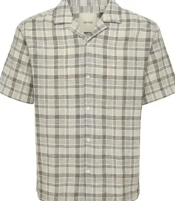 ONSCAIDEN LIFE CHECK LINEN BLEND SS