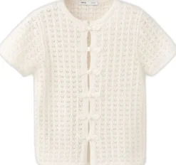 Open-knit toggle cardigan
