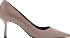 Patent leather pointed-toe court sh