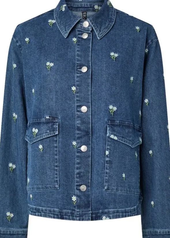 PCFLORA LS DENIM EMB SHIRT NOOS