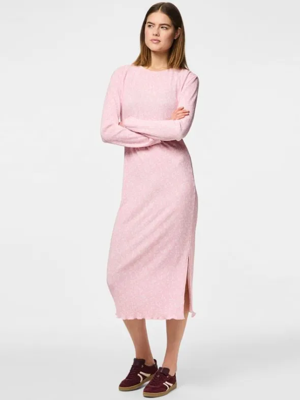 PCFLORA LS MIDI DRESS JRS BC