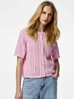 PCNUKA SS O-NECK KNIT CARDIGAN NOOS