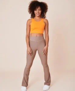 Peak high-waist flared brushed leggings - Hazel