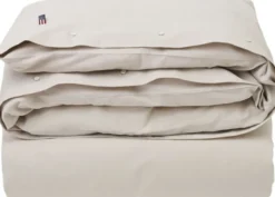 Pin Point Beige Cotton Duvet Cover
