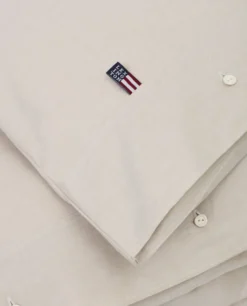 Pin Point Beige Cotton Duvet Cover