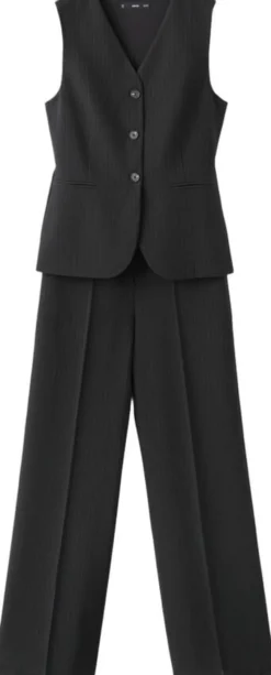 Pinstripe suit-style jumpsuit