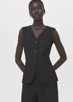 Pinstripe suit-style jumpsuit