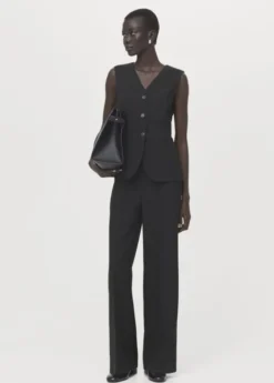 Pinstripe suit-style jumpsuit