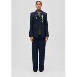 2435 Pinstripe Tailoring, Belted Tailored Pants