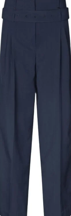2435 Pinstripe Tailoring, Belted Tailored Pants