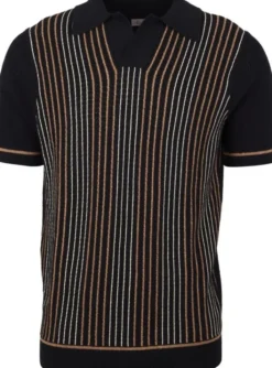 Polo Shirt Knitted Stripe Hemp / Supima Cotton