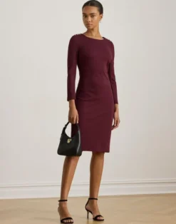 Ponte Three-Quarter-Sleeve Dress