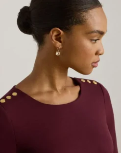 Ponte Three-Quarter-Sleeve Dress