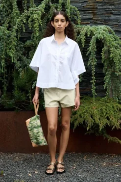 Poplin curved hem shirt - Berte