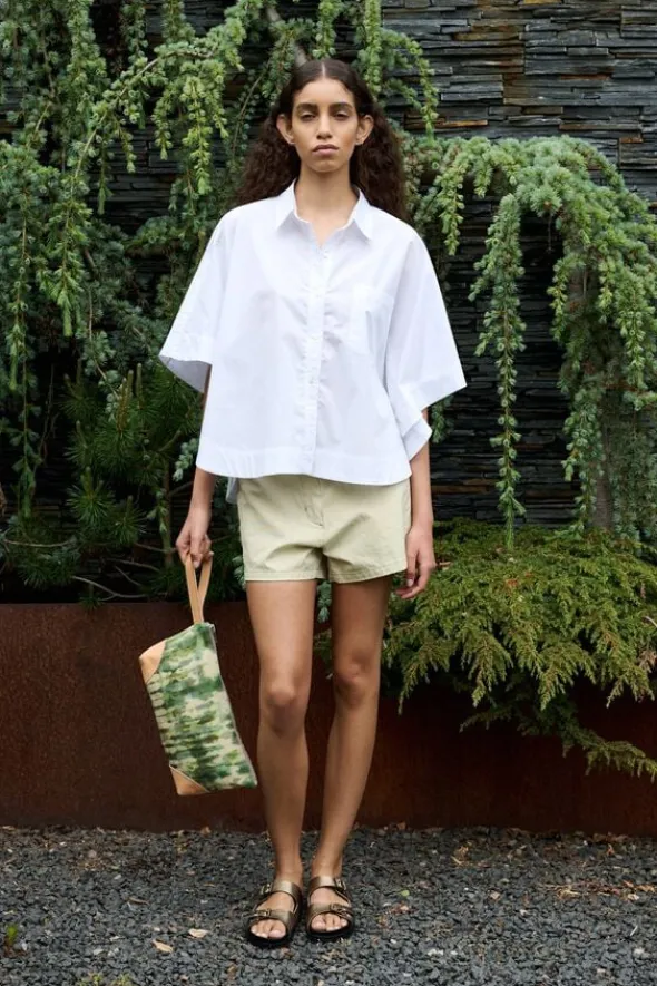 Poplin curved hem shirt - Berte
