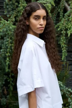 Poplin curved hem shirt - Berte