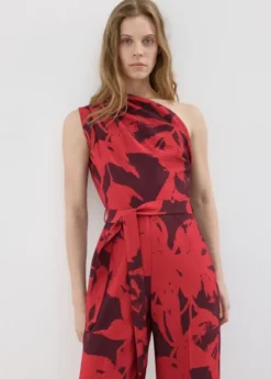 Printed asymmetrical jumpsuit