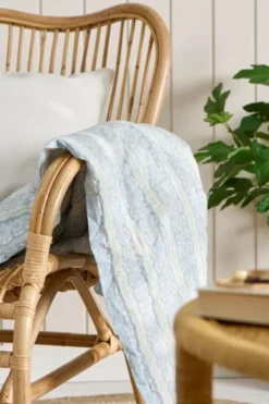 Quilt Anne blåt cirkelmønster og grønne blade