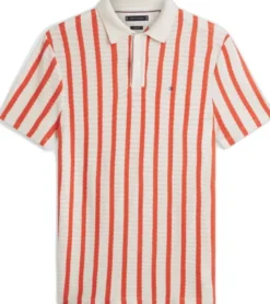Relaxed Fit Open Knit Polo Shirt